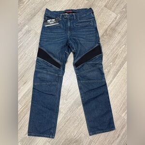 Joe Rocket Men's Dark Blue Jeans with Black Panels
